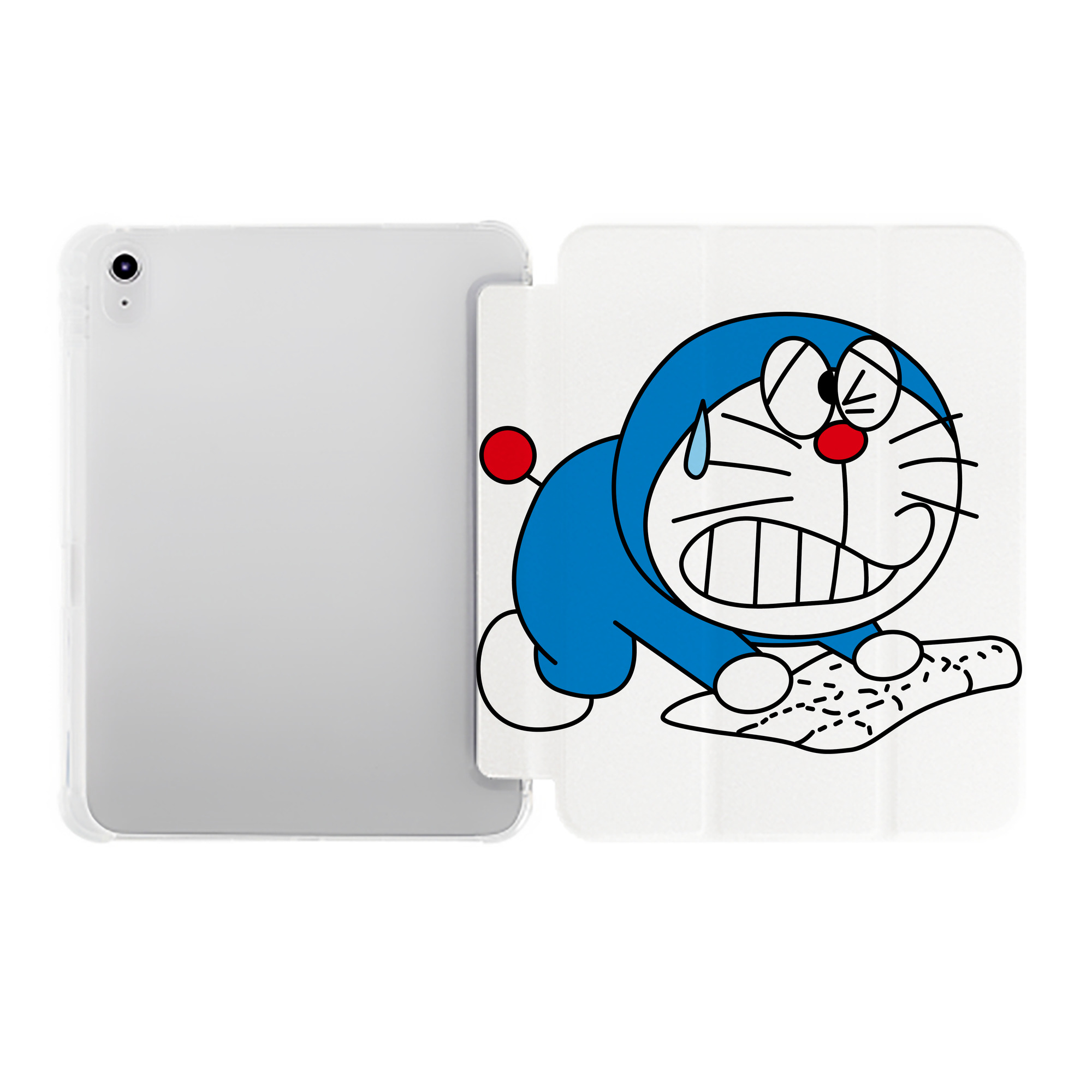 （画像用） ドラえもん Doraemon IPad ケース ペン収納付き 三つ折りスタンド PUレザー×シリコン 対応機種9.5/10.5/10.9インチ